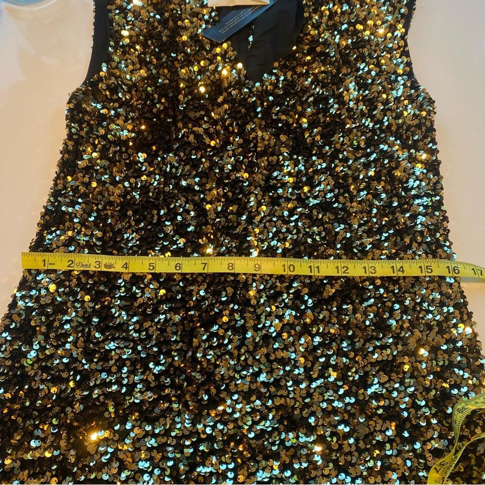 Banana Republic Gold Sparkling Sequence Dress - Picture 5 of 6
